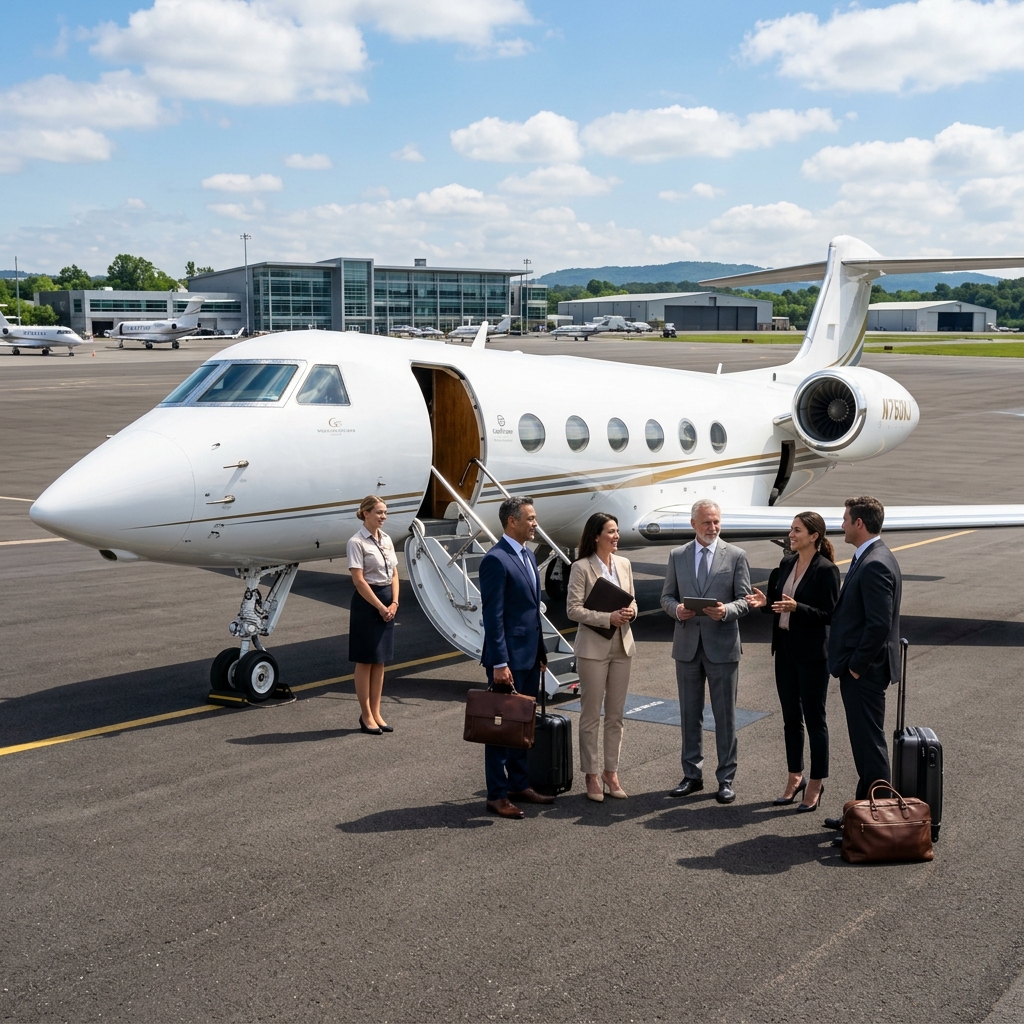 Caviar Jets private jet on runway